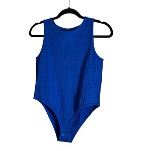 FCT Basic Woman’s Blue Sleeveless Bodysuit Size X-Large